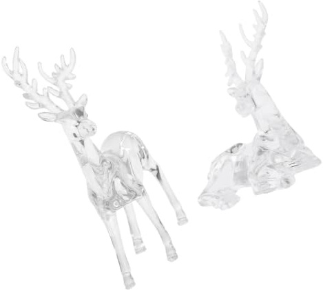 JOINPAYA 2 Piezas Figura de Reno Acrílico para Decoración Navideña, Adorno Ligero y Duradero para Salas y Oficinas Ambiente Festivo y Estilo Coleccionable