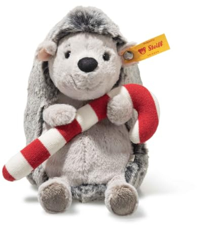 Steiff Kuscheltier Cosy Christmas Hedgy Igel, Süßes Stofftier mit Kunststoffaugen, Kinder, Jungen & Mädchen, Friends, Plüschtier 18 cm, Grau, 059001