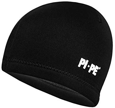 PI-PE Neopren-Haube Tauchhaube Haube 3 mm Surfen Schwimmen Triathlon Neoprenanzug Kopfhaube Herren Damen Warm, schwarz, XS
