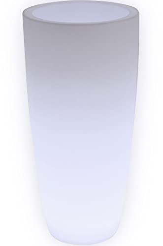 Danieli Lampada Vaso Luminoso da Giardino Cypress a LED | in Resina Anti-Ingiallimento | Luce Bianco Freddo 5000 k| LED IP67 | Made in Italy | Trasformatore IP20 da 1,2 mt | cm 43x90| kg 5,2