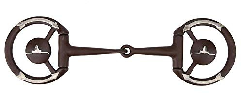 Zerodis Cheval Anneau Filet Cheval Mâcher Mors en Acier Inoxydable Cheval Mâcher Antique Western Bit w/GS Trims Bouche avec Incrustation De Cuivre