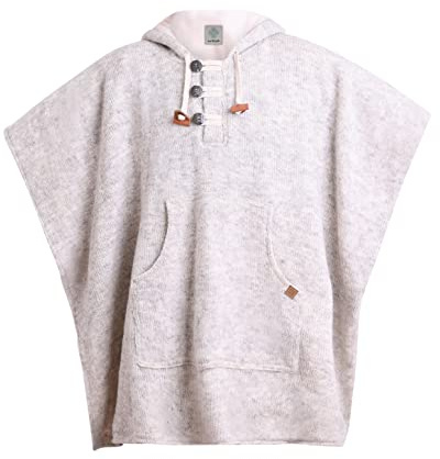 virblatt - Poncho Donna Lana | Lana & Caldo Pile | Poncho Donna Invernale Caldo Invernale Felpa Mantello Lana Poncho di Lana - Arriba Wool marrone S-M