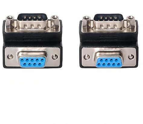 chenyang D-Sub RS232 9Pin Male to Female Extension Connector Adapter 90 Degree UP + Down Angled