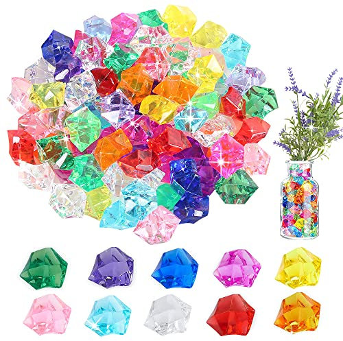 Acryl Edelsteine für Kinder 100 Stück Deko Diamanten Bunte Acryl Diamant Deko Glassteine Deko Diamanten Edelsteine für Hochzeiten Tischdeko Basteln Deko