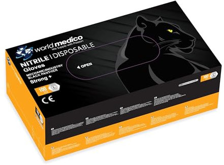 Behler Instruments - Nitrilhandschuhe für Mechaniker, 8 g, Größe L, 100 Stück/Box, Schwarze Nitrilhandschuhe L - Einmalhandschuhe - Handschuhe - Einweghandschuhe - Robust, Bequem und Vielseitig.