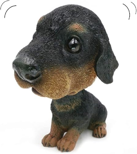 NEDLON Rottweiler Wackelkopf Hund Ornamente Schüttelkopf Wackelhund Wackelhund Haus Auto Dekoration Braun