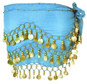 Damen Bauchtanz Gürtel Tuch Gürtel Tanz Quasseln Pailletten Chiffon Hüfttuch Bauchtanz Tanz Hip Belt Tanzröcke Chiffon Dangling Bauchtanz Taille Kostüm Gürtel Performance Outfit für Frauen Mädchen