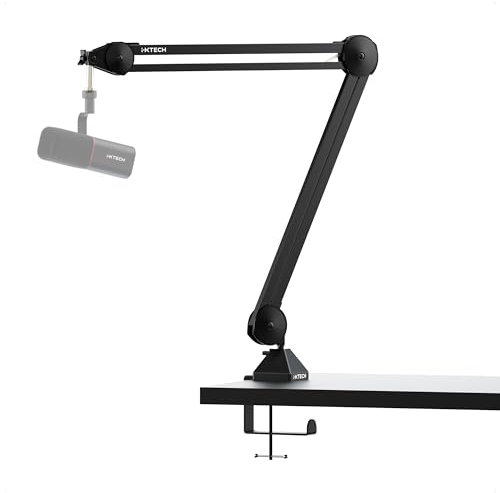 IXTECH Microphone Boom Arm stand, Support pour micro ajustable avec attaches, montant de bureau pour streaming, podcast et jeu (MÉDIAUX)