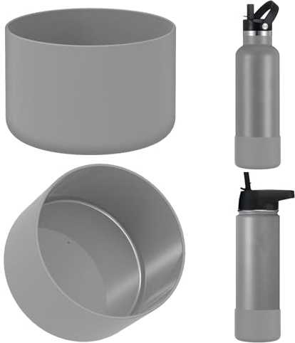 Linkidea - Paquete de 2 Fundas para Botellas de Agua compatibles con Iron Flask de Boca Ancha/Estrecha de 12oz/14oz/16oz/18oz/20oz/22oz/24oz,Protector de Silicona para la Parte Inferior de la Botella