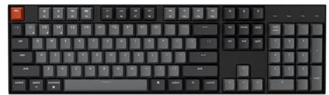 Keychron K10 Full Size 104 Keys Bluetooth Wireless Mechanical Gaming Keyboard for Mac Windows with Keychron Silent K Pro Red Switch, Multitasking/White LED Backlight/USB C Wired Computer Keyboard