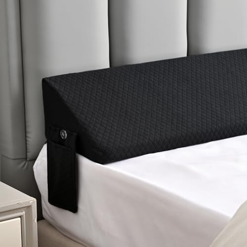 MIDLADE Twin Bed Wedge Pillow for Headboard Gap/Bed Gap Filler Black