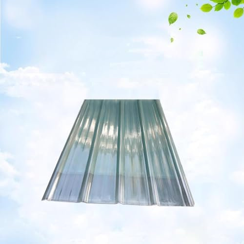 Placas de techo corrugadas transparentes de 1,2 mm de grosor, placa de iluminación diurna FRP protección UV, tablero transparente resistente a la lluvia para cochera, paquete de 6, 0,9 x 1 m