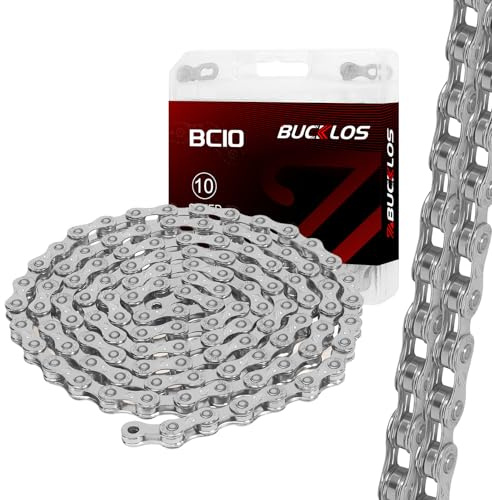 10 Speed Bike Chain,Bicycle Chain 116Link Compatible with Shimano Silver