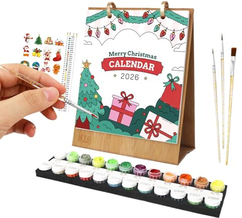 Calendario da scrivania 2026, da tavolo, da dipingere, mensile, 2026, forniture artistiche, pianificatore, artigianato, pittura, accademico, per insegnanti, scuola, aule, adolescenti, bambini, cucina