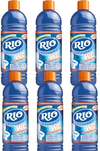 Rio Azzurro Detergente Anticalcare e Igienizzante per WC, 750 ml, Confezione Disponibile in Diverse Quantità (6)