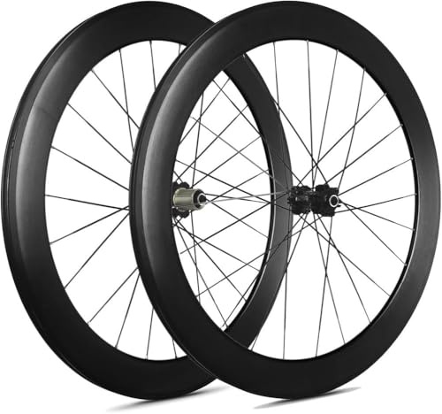 Ruedas para Bicicleta de Carretera 700C Frenos de Llanta Llantas de Aleación de Aluminio de 60 mm de Profundidad Ruedas Clincher 23/25/28C Delanteras 2 Traseras 5 Rodamientos