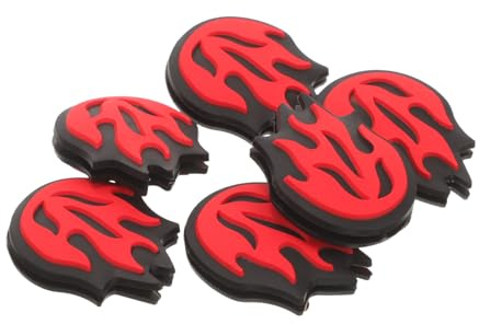 GRIRIW Ammortizzatori da Tennis in Silicone a Forma di Fuoco, Smorzatori di Vibrazioni per Racchetta, Set da 6 Pezzi, Accessori per Giocatori di Tennis, Riduzione Vibrazioni e Stabilità in Partita