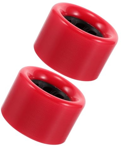 MAGICLULU Lot de 2 Roues de Patins à Roulettes 6 X 4 CM en PU 92A Rouge Roues de Rechange Résistantes à L’Usure pour Roller Quad Adaptées Utilisation Intérieure et Extérieure Accessoires