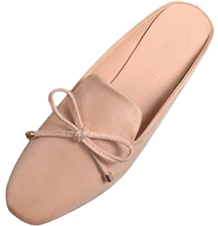 Sandales Plates Femme nouées à nœud Papillon, Semelle Souple antidérapante en Caoutchouc, Tige en Cuir synthétique Doux, parfaites pour Les Sorties printanières et Estivales, Pointures du 31 au 39