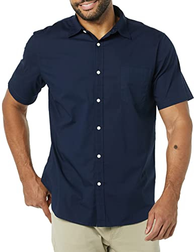 Amazon Essentials herr Slim-Fit kortärmad poplin-skjorta