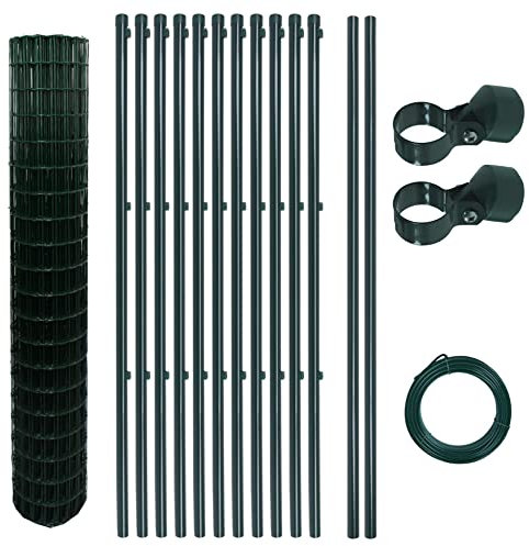 ESTEXO Gartenzaun-Set mit geschweißtem Gitter für den Gartenzaun, 1,5 x 25 m