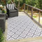 Teppich Outdoor Wetterfest - Grau - 280x380 cm - Rauten-Optik - Balkon Teppich Wasserabweisend - In-& Outdoor Teppiche für Terrasse, Garten, Küche, Bad oder Wohnzimmer