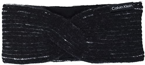 Calvin Klein Damen Stirnband mit weichem Strickfleece, gefüttert, Knoten, Schwarz, 1 Count (Pack of 1)