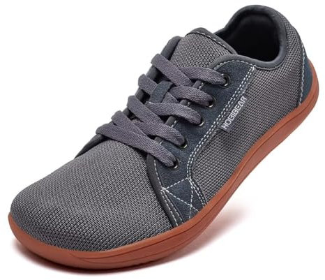 HOBIBEAR Unisex Wide Barefoot Shoes for Men Women Outdoor Trail Running Minimalist Walking Shoes Lightweight and Breathable(Grey Brown,10 UK)