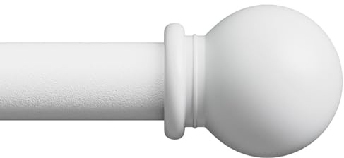 Bastoni per tende bianchi per finestre da 66 a 120, asta lunga regolabile per tende per patio esterno, porta scorrevole in vetro, set di aste decorative per tendaggi di diametro 5/8, asta per tende