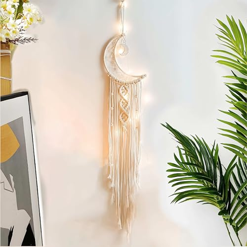 Dream Catcher with LED String Lights Photo Clips, Moon