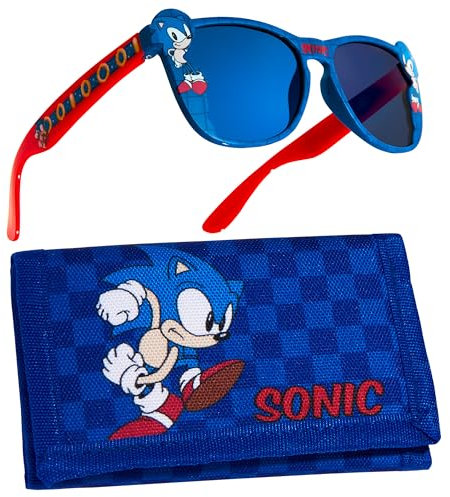 SONIC THE HEDGEHOG Sonnenbrille UV Schutz & Geldbeutel Kinder Set