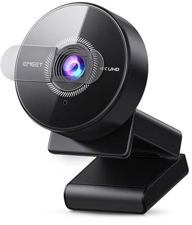 eMeet C950 4K Webcam pour PC, 4K UHD 8 mégapixels, PDAF Autofocus, Microphone avec Suppression du Bruit, 1080P@60FPS, Protection de la Vie Privée, USB 2.0 Plug&Play, Webcam idéale pour Zoom/Teams