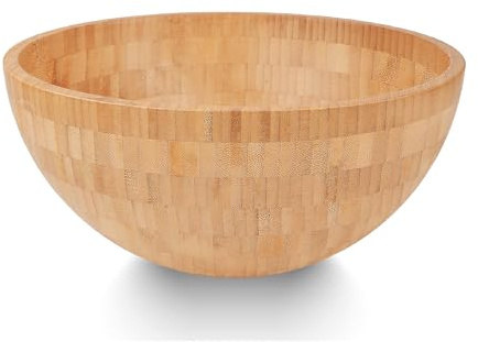 TARUNMO Hölzerne Salatschüssel Groß Perfekt Für Salat Oder Gemüse Schön Für Ihre Küche, Salad Bowl 28X13Cm, Einzelne Salatschüsseln