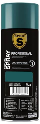 SPSIL Pintura Spray Verde Carruaje Brillo 200ml - Spray para uso Profesional y Doméstico en múltiples superficies - Alta Adherencia y Cobertura - Secado Rápido