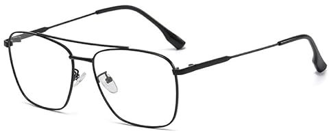 QINZHENZ Anti Eyestrain Computer Readers Blue Light Blocking Fashion Metal Reading Glasses Anti Glare Flat Light Mirror(C3,2.50)