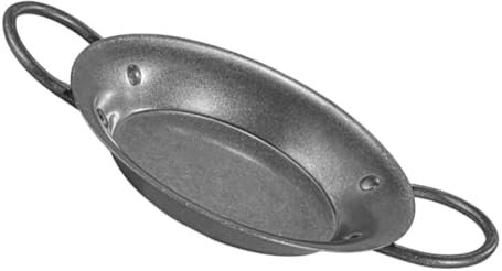 MUCKLILY Padella Paella Retro Acciaio Inossidabile con Manici Pentola Robusta per Mare Pasta e Bbq Facile Scottatura Utensile per Cucina