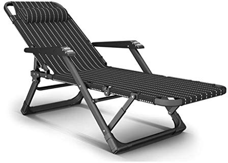 Tumbona plegable resistente – Silla reclinable portátil para jardín, patio, playa y camping, muebles relajantes de metal duradero para uso al aire libre