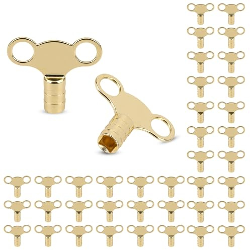 Solid Brass 5mm Universal Radiator Bleed Key, 100 Pack – Heavy Duty Valve Clock Key for Air Venting and Bleeding UK Radiators, Easy-to-Use Plumbing Tool for Central Heating Systems