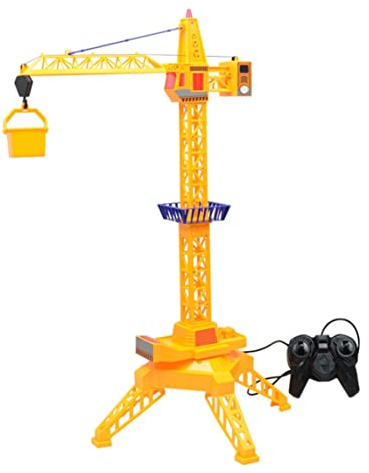 Licsaliwe Grue Jouet télécommandée, Grue de Construction électrique avec lumière et Son pour garçons, Batterie Non Incluse