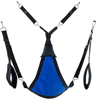 Triangel BDSM - Altalena sessuale, set completo in poliestere con accessori (nero/blu)