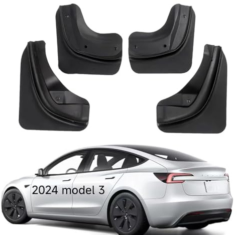 Nansure 2024 Tesla Model 3 Highland parafanghi anteriore e posteriore paraspruzzi parafanghi accessori auto per modello Y 2024 (versione aggiornata, 4 pezzi)