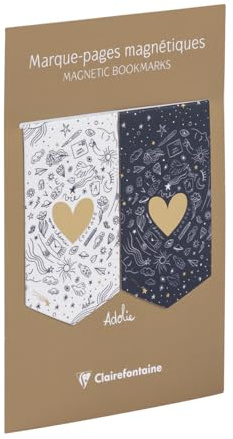 Clairefontaine 116300C - Set Adolie bestehend aus 2 magnetischen Lesezeichen 10,5x15,5cm, sortiert, 1 Set
