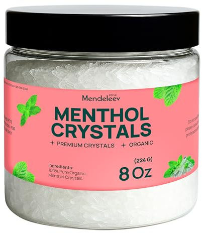 8 Oz Menthol Crystals - Pure Organic 100% Natural Spa & Home Wellness Focus