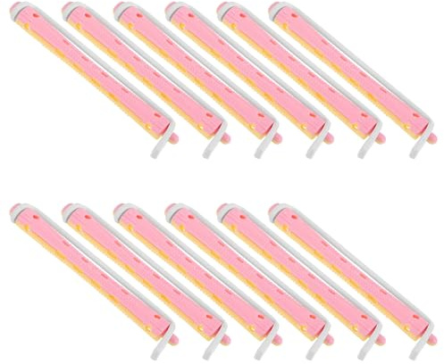 MOTHNUR Bigodini per Permanente da Donna 12 Pezzi Arricciacapelli Flessibili in Plastica Leggera per Chioma Corti e Lunghi Set Portatile per Styling Chioma Ondulati Strumenti