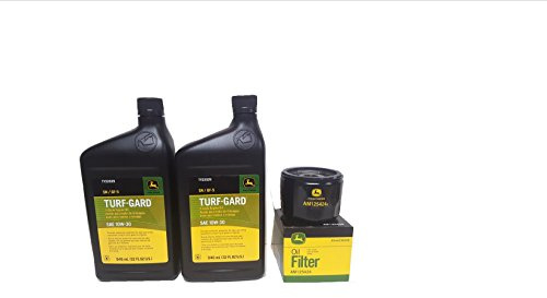 John Deere 2 Quarts Turf-Gard SAE 10W-30 Oil Plus AM125424 Filter. Fits Many Lawn Mowers - Check Description