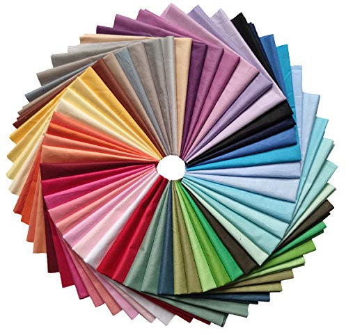 YXJDWEI 50 Stück Baumwollstoff Patchwork Stoffe DIY Gewebe Quadrate 100% Baumwolltuch Stoffpaket zum Nähen Mehrfarbig für Handarbeiten (30 x 30cm)