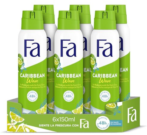 Fa Limones del Caribe Desodorante Spray, 150 ml, pack de 6, Total: 900 ml