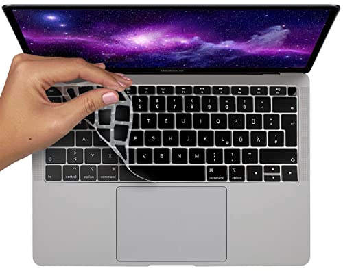 MyGadget Tastaturschutz QWERTZ für Apple MacBook Air 13 Zoll M1 Chip 2020-2022 - Folie für deutsche Tastatur - Keyboard Cover - Schwarz