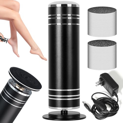 krofaue 1000RPM Electric Callus Remover - Professional Aluminum Foot File Adjustable Pedicure Tool with 60pcs Sandpaper Discs for Dead Skin at Home