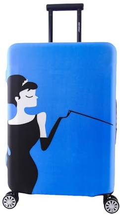 Periea Luggage Covers for Suitcases – Suitcase Cover – Premium Elasticated Material – Small, Medium, Large or Extra Large (Extra-large, Blue Lady)